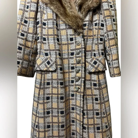Vintage Tweed and Raccoon, Penny Lane fur coat, medium - Picture 5 of 10